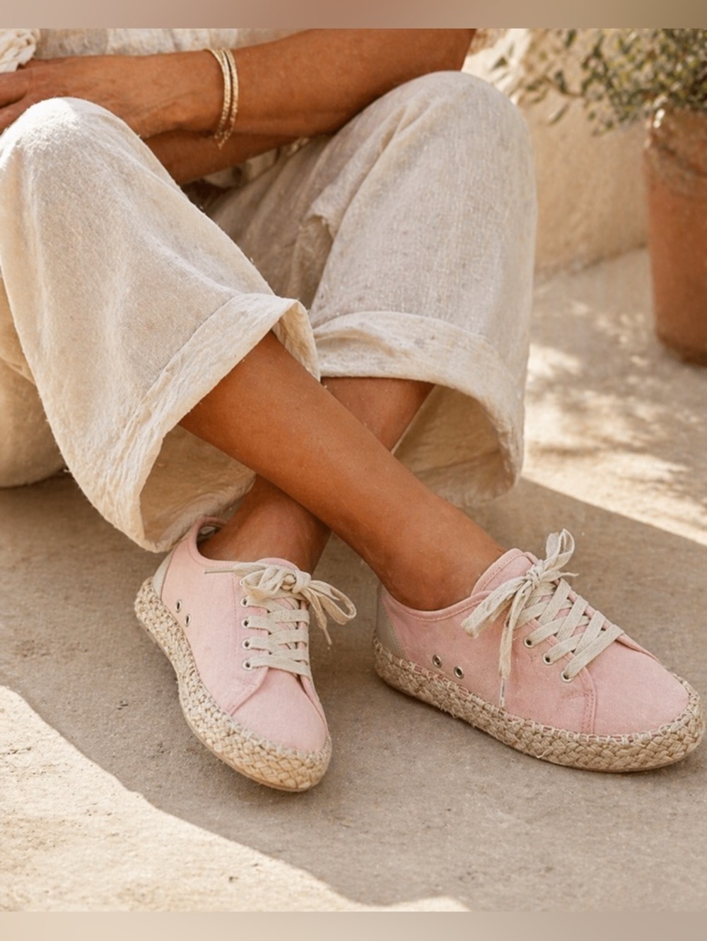 EMU Australia Pink Espadrille Sneakers | Lace-Up | Women’s 10 | NWT